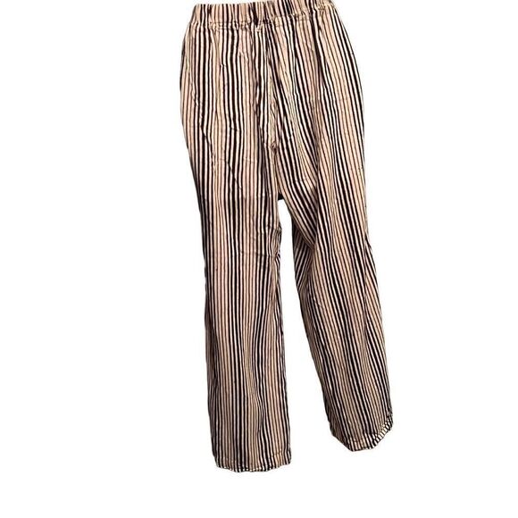 Just Living Women Drawstring Palazzo Striped Pants Button and Zip Closure Small - Picture 2 of 7